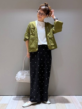 「LEPSIM（レプシィム）のソフトクッションパンプス　638849（パンプス、ホワイト系）」を使った、310lepsim75さん（レディース・163cm）の春コーディネート