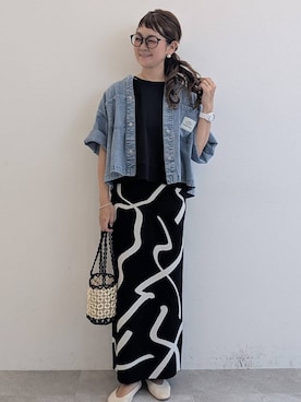 「LEPSIM（レプシィム）のバックギャザーワイドT　290299（Tシャツ/カットソー）」を使った、310lepsim75さん（レディース・163cm・40代）の夏コーディネート