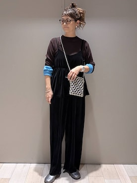 「アイテム（サロペット/オーバーオール）」を使った、310lepsim75さん（レディース・163cm）の冬コーディネート