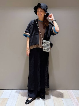 「LEPSIM（レプシィム）の《オフィスライン》チュール刺繍スカート　637922（スカート、ブラック系）」を使った、310lepsim75さん（レディース・163cm）の春コーディネート