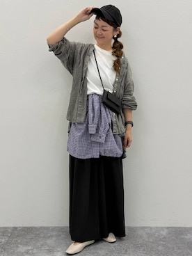 「LEPSIM（レプシィム）のソフトクッションパンプス　638849（パンプス、ホワイト系）」を使った、310lepsim75さん（レディース・163cm）の夏コーディネート