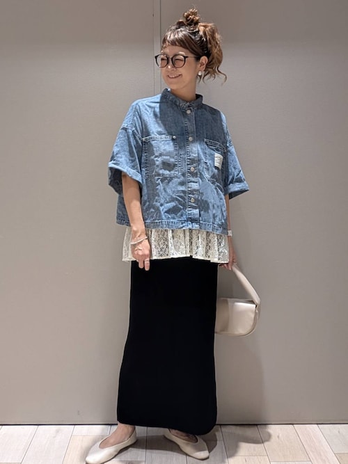 LEPSIM BIGデニムショート5部袖シャツ　ケミカルライトブルー LEPSIM｜BIGデニムショート5分袖シャツ | Rakuten Fashion(楽天