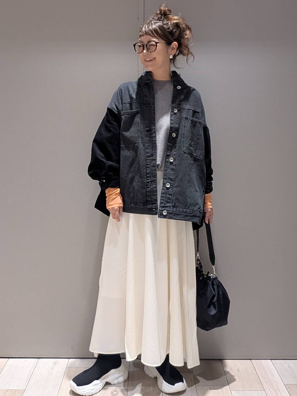 試着のみ　レプシィム　ドッキングデニムカバーオール　ブラック LEPSIM カバーオール ドッキングデニムカバーオール 582417 レディース