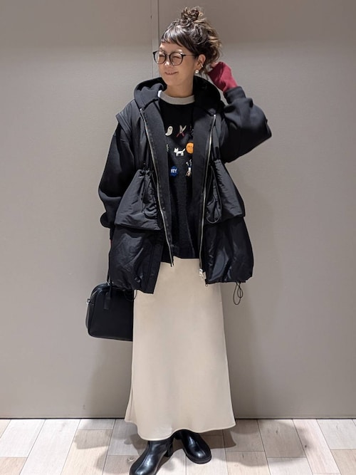 ストレッチサテンスカート　497324