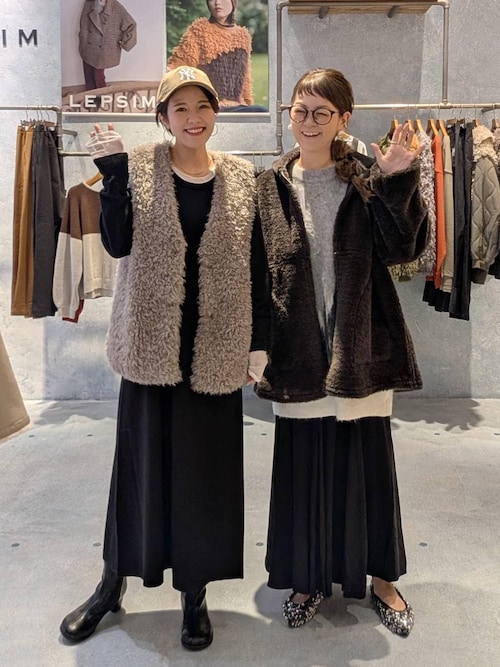 リバーシブルムートンボアポンチョコート 601535（ムートンコート