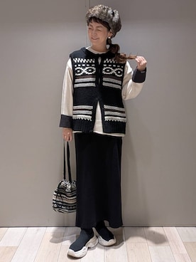 「アイテム（ベスト）」を使った、310lepsim75さん（レディース・163cm・40代）の冬コーディネート