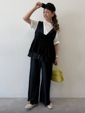 「LEPSIM（レプシィム）のソフトクッションパンプス　638849（パンプス、ホワイト系）」を使った、310lepsim75さん（レディース・163cm）の春コーディネート