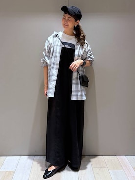 「LEPSIM（レプシィム）のソフトクッションパンプス　638849（パンプス、ブラック系）」を使った、310lepsim75さん（レディース・163cm）の夏コーディネート