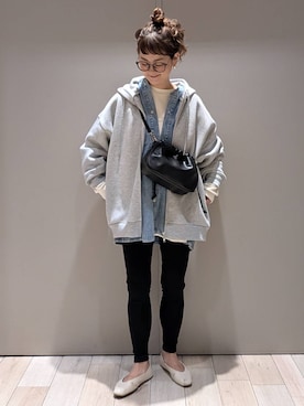 「アイテム（レギンス/スパッツ）」を使った、310lepsim75さん（レディース・163cm）の秋コーディネート