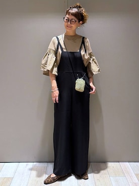 「LEPSIM（レプシィム）の異素材フリルBIGT　242843（Tシャツ/カットソー、ベージュ系）」を使った、310lepsim75さん（レディース・163cm）の夏コーディネート