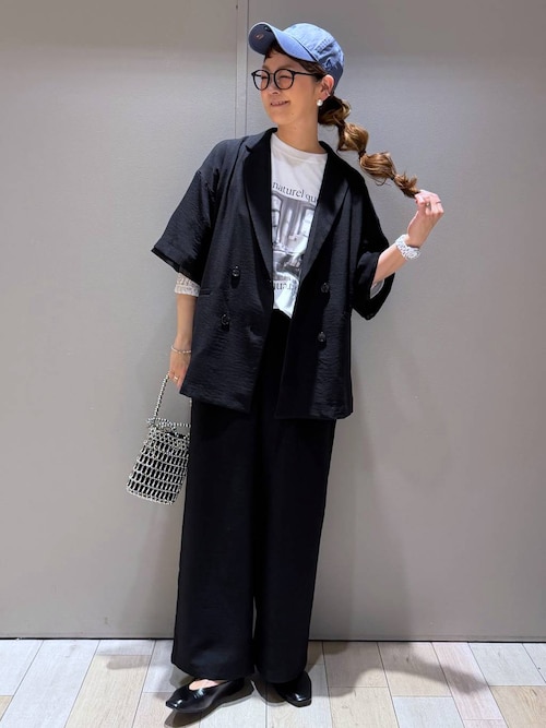 エミュ EMUE 袖レイヤード 長袖 カットソー 38 ブラック 黒 kaene ボリュームスリーブAラインドレス / 101157 結婚式パーティー