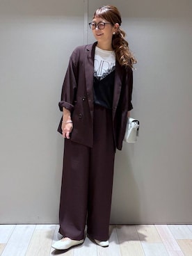 「LEPSIM（レプシィム）のフラップボディバッグ　574895（ショルダーバッグ、グレー系）」を使った、310lepsim75さん（レディース・163cm）の春コーディネート