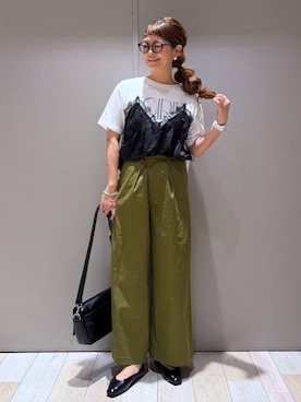 「LEPSIM（レプシィム）のフラップボディバッグ　574895（ショルダーバッグ、ブラック系）」を使った、310lepsim75さん（レディース・163cm）の春コーディネート