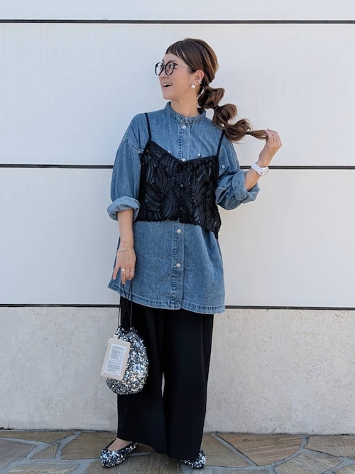 セール】フリンジパッチ／BIGデニムシャツ 579688（シャツ