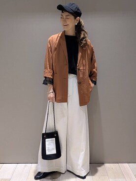 「LEPSIM（レプシィム）のイージーバギーデニム　290477（デニムパンツ）」を使った、310lepsim75さん（レディース・163cm）の春コーディネート