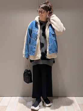 「アイテム（デニムジャケット）」を使った、310lepsim75さん（レディース・163cm）の秋コーディネート