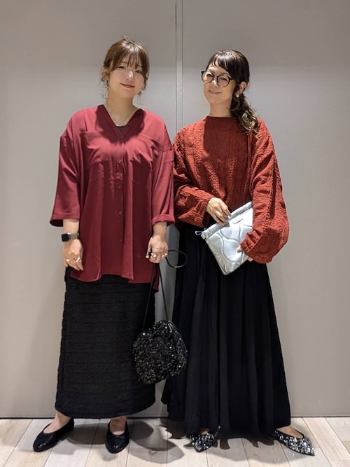 セール】Vネックワイドチュニックシャツワンピース/AW 145461