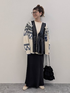 「アイテム（カーディガン/ボレロ）」を使った、310lepsim75さん（レディース・163cm）の秋コーディネート