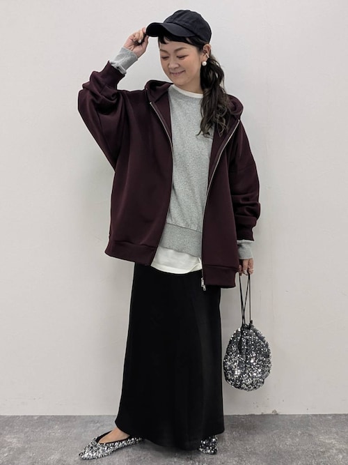 ストレッチサテンスカート4 97324