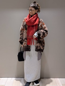 「アイテム（ストール/ショール）」を使った、310lepsim75さん（レディース・163cm）の秋コーディネート