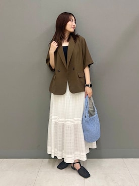 「アイテム（テーラードジャケット）」を使った、ヤノアミさん（レディース・163cm）の夏コーディネート