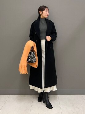 「アイテム（チェスターコート）」を使った、ヤノアミさん（レディース・163cm）の秋コーディネート