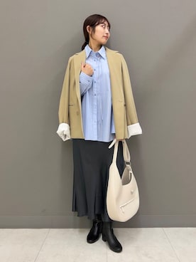 「ブーツコーデ」｜「アイテム（ジャケット/アウター）」を使った、ヤノアミさん（レディース・163cm）の冬コーディネート