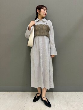 「SENSE OF PLACE by URBAN RESEARCH（センスオブプレイスバイアーバンリサーチ）のメタリックポインテッドシューズ（パンプス）」を使った、ヤノアミさん（レディース・163cm）の冬コーディネート