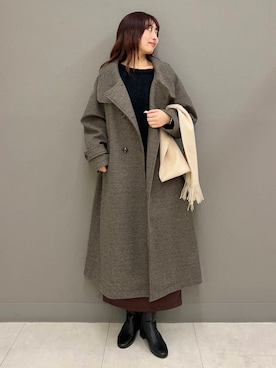 「SENSE OF PLACE by URBAN RESEARCH（センスオブプレイスバイアーバンリサーチ）のポンチタイトスカート（スカート）」を使った、ヤノアミさん（レディース・163cm）の冬コーディネート