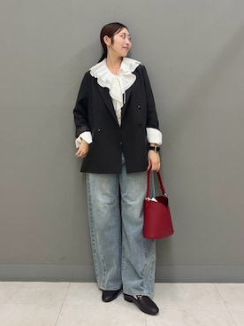 「アイテム（その他アウター）」を使った、ヤノアミさん（レディース・163cm）の秋コーディネート