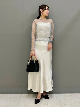 「アイテム（その他トップス、シルバー系）」を使った、ヤノアミさん（レディース・163cm）の夏コーディネート