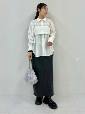 「SENSE OF PLACE by URBAN RESEARCH（センスオブプレイスバイアーバンリサーチ）の『消臭』サイドゴアボリュームソールブーツ（ブーツ）」を使った、ヤノアミさん（レディース・163cm）の秋コーディネート