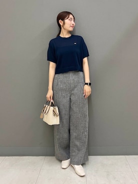 「アイテム（ローファー、ホワイト系）」を使った、ヤノアミさん（レディース・163cm）の夏コーディネート