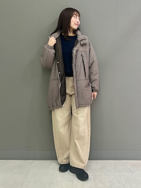 「おでかけコーデ」｜「アイテム（その他アウター）」を使った、ヤノアミさん（レディース・163cm）の冬コーディネート
