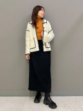 「SENSE OF PLACE by URBAN RESEARCH（センスオブプレイスバイアーバンリサーチ）の『消臭』サイドゴアボリュームソールブーツ（ブーツ）」を使った、ヤノアミさん（レディース・163cm）の秋コーディネート
