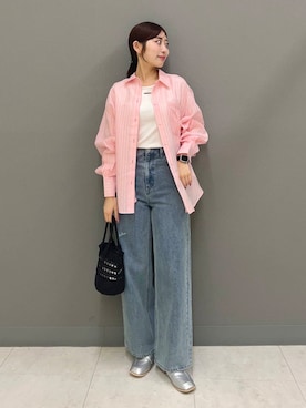 「SENSE OF PLACE by URBAN RESEARCH（センスオブプレイスバイアーバンリサーチ）のコインローファー（ローファー）」を使った、ヤノアミさん（レディース・163cm）の春コーディネート