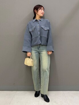 「春のジャケットスタイル」｜「アイテム（ブーツ）」を使った、ヤノアミさん（レディース・163cm）の冬コーディネート