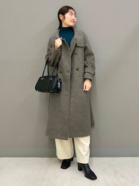 「アイテム（ステンカラーコート）」を使った、ヤノアミさん（レディース・163cm）の秋コーディネート