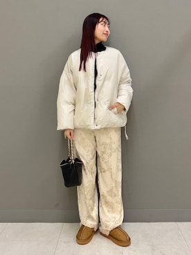 「リブハイ」｜ヤノアミさん（レディース・163cm）の冬コーディネート