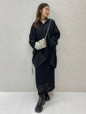 「SENSE OF PLACE by URBAN RESEARCH（センスオブプレイスバイアーバンリサーチ）の『消臭』サイドゴアボリュームソールブーツ（ブーツ）」を使った、ヤノアミさん（レディース・163cm）の秋コーディネート