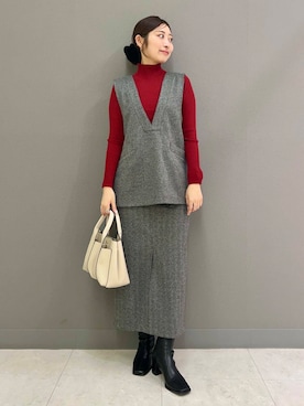 「リブハイ」｜ヤノアミさん（レディース・163cm）の秋コーディネート