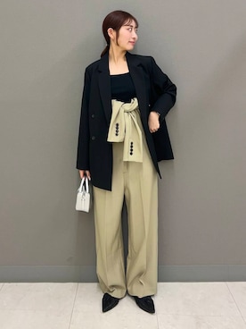 「アイテム（タンクトップ）」を使った、ヤノアミさん（レディース・163cm）の冬コーディネート