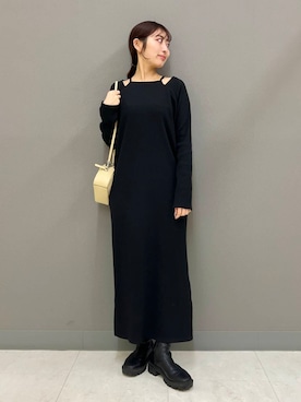 「春ワンピ」｜ヤノアミさん（レディース・163cm）の冬コーディネート