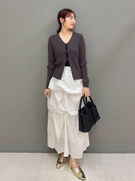 「SENSE OF PLACE by URBAN RESEARCH（センスオブプレイスバイアーバンリサーチ）のメタリックポインテッドシューズ（パンプス）」を使った、ヤノアミさん（レディース・163cm）の春コーディネート