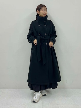 「アイテム（ステンカラーコート）」を使った、ヤノアミさん（レディース・163cm）の秋コーディネート