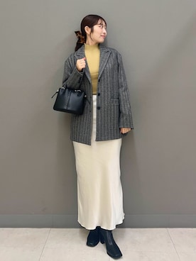 「イチ推しジャケットスタイル」｜「アイテム（その他アウター）」を使った、ヤノアミさん（レディース・163cm）の秋コーディネート