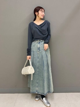 「SENSE OF PLACE by URBAN RESEARCH（センスオブプレイスバイアーバンリサーチ）のコインローファー（ローファー）」を使った、ヤノアミさん（レディース・163cm）の冬コーディネート