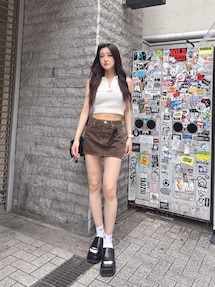 leopard patternスカートライクショートパンツ GYDA（ジェイダ）の「レオパードPATTERNカラー スカートライク