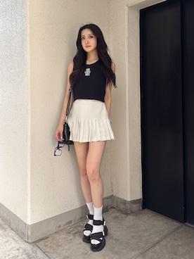 「アイテム（タンクトップ）」を使った、maiさん（レディース・167cm）の夏コーディネート