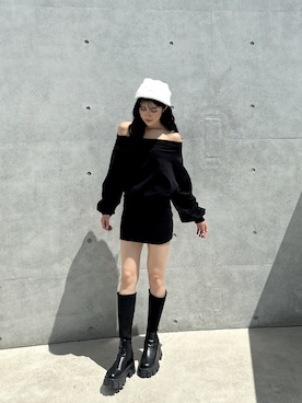 「GYDA（ジェイダ）のアイテム（ニットキャップ/ビーニー）」を使った、maiさん（レディース・167cm）の秋コーディネート